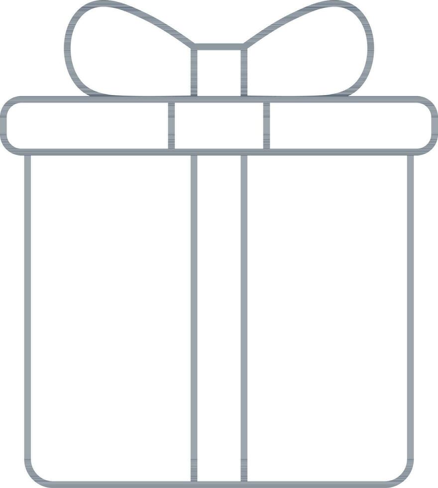 Gift Box Icon In Gray Line Art. vector