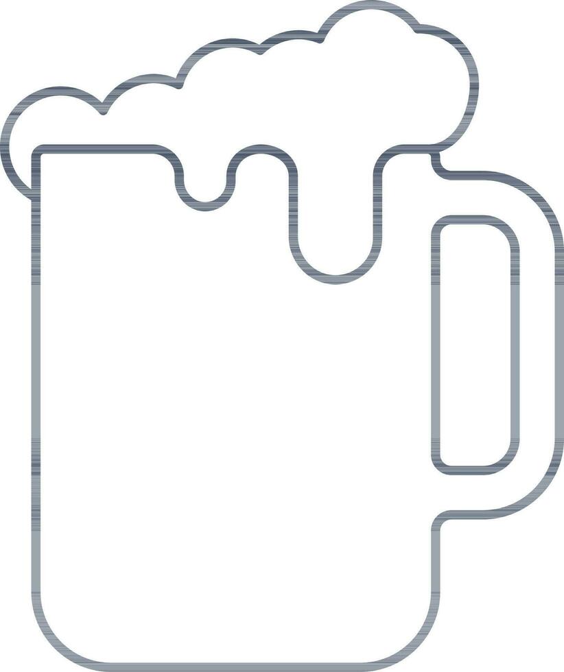 Beer Mug Icon In Gray Outline. vector