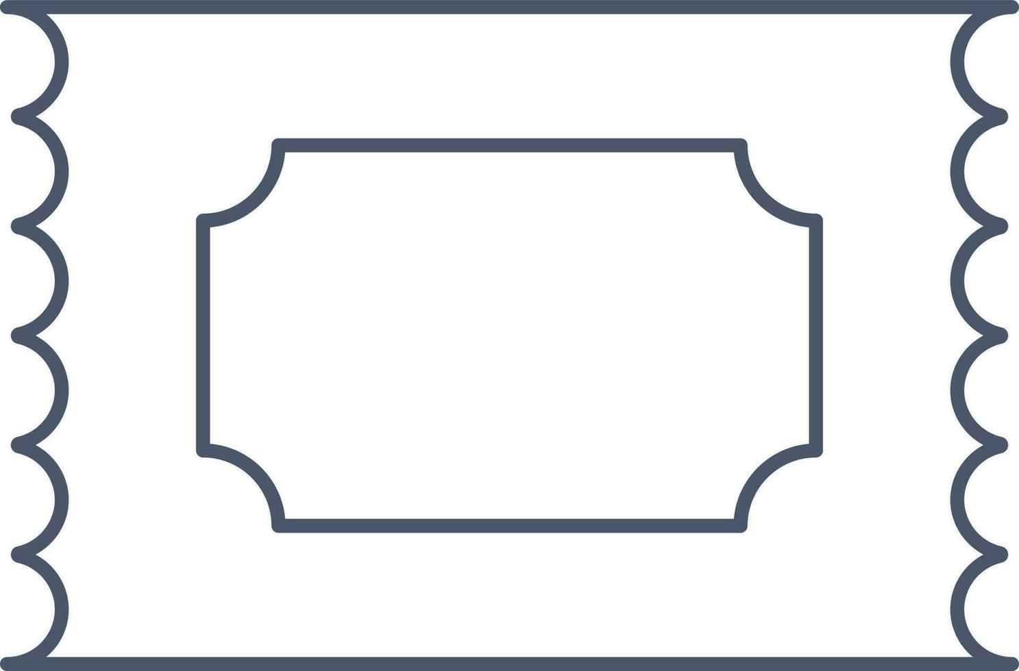 Ticket Icon In Gray Outline. vector