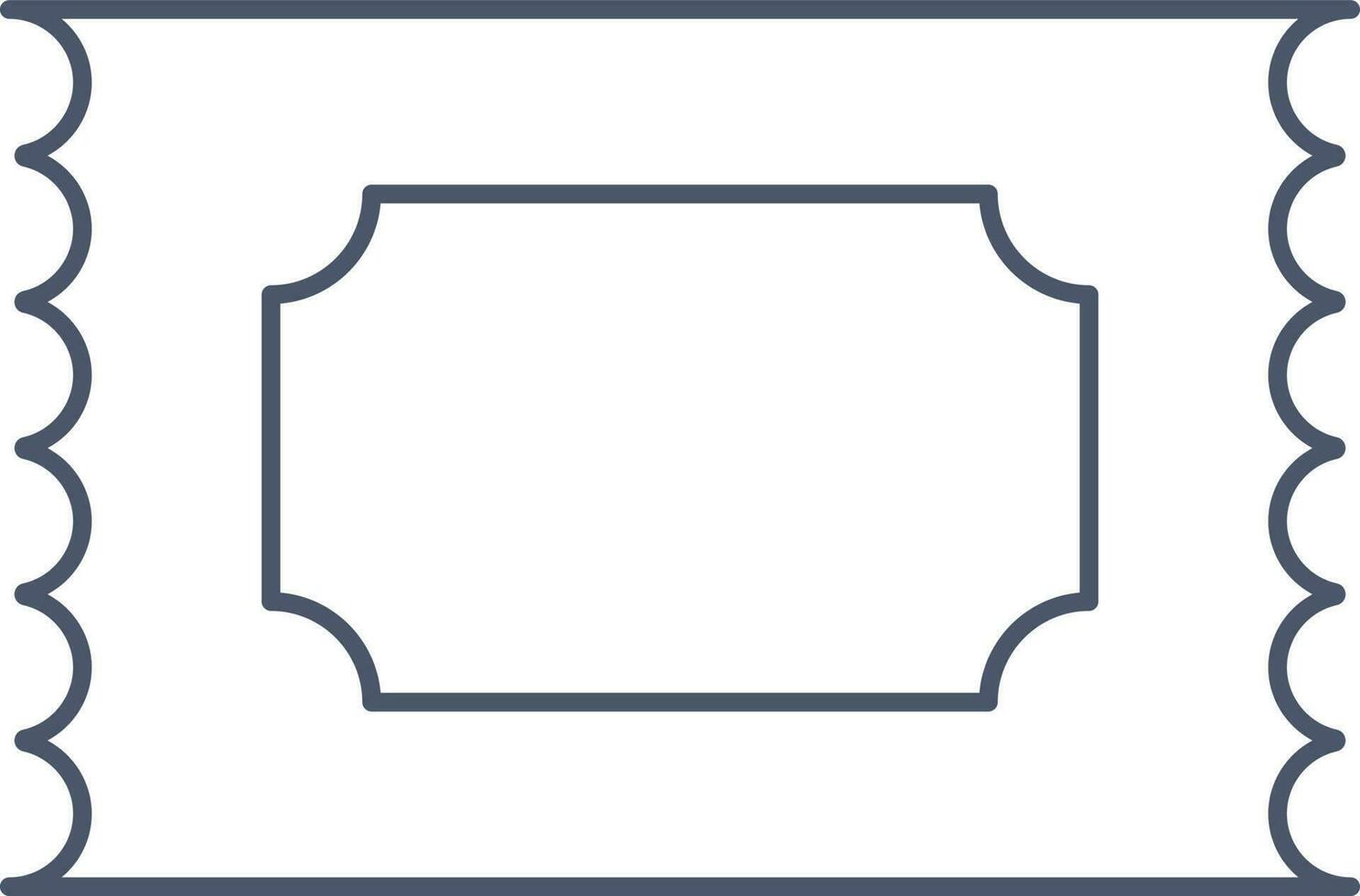 Ticket Icon In Gray Outline. vector