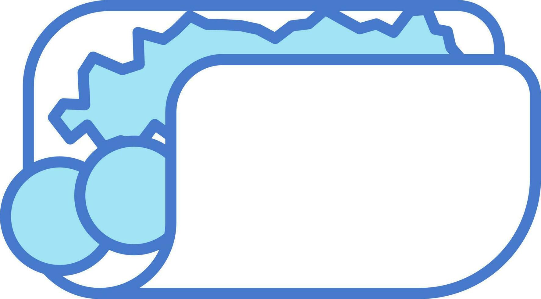 burrito o envolver icono en azul y blanco color. vector