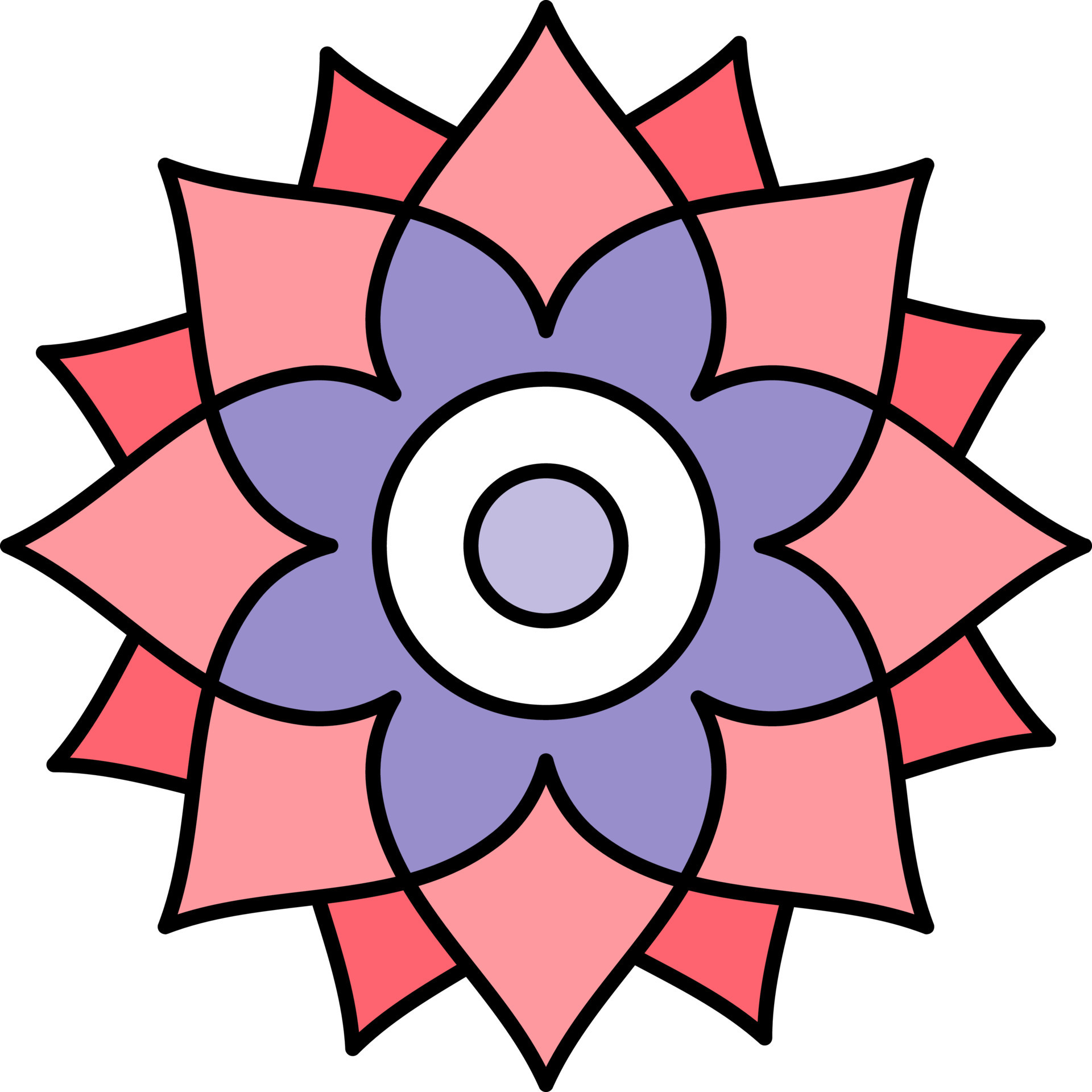 Colorful Dahlia Flower Icon on White Background. 24466810 Vector Art at