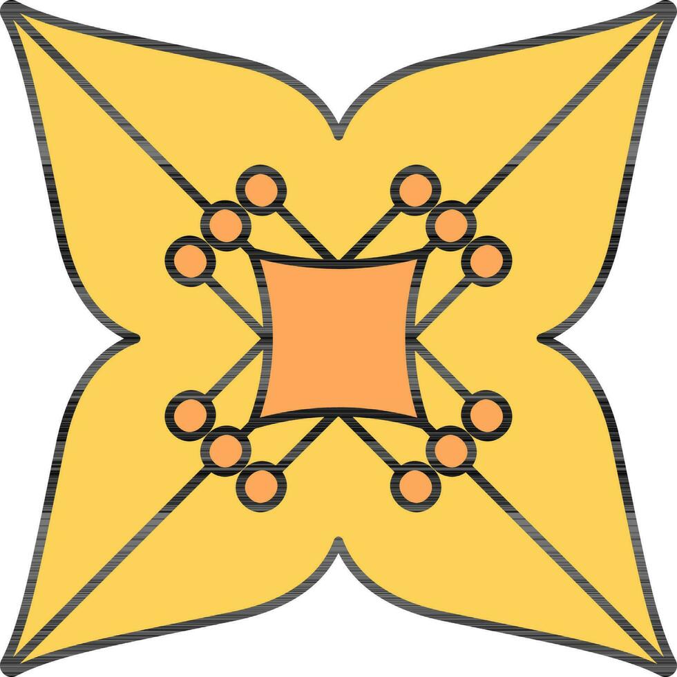 amarillo flor icono en plano estilo. vector