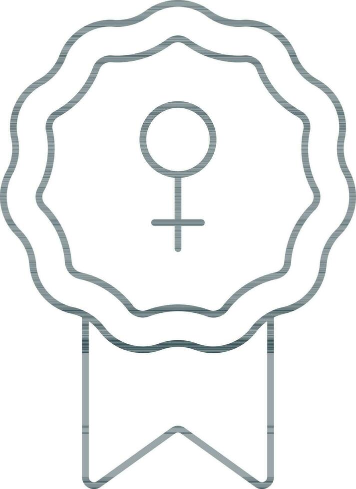 Vector Illustration of Badge With Venus Icon in Line Art.