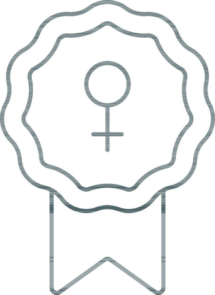 Vector Illustration of Badge With Venus Icon in Line Art.