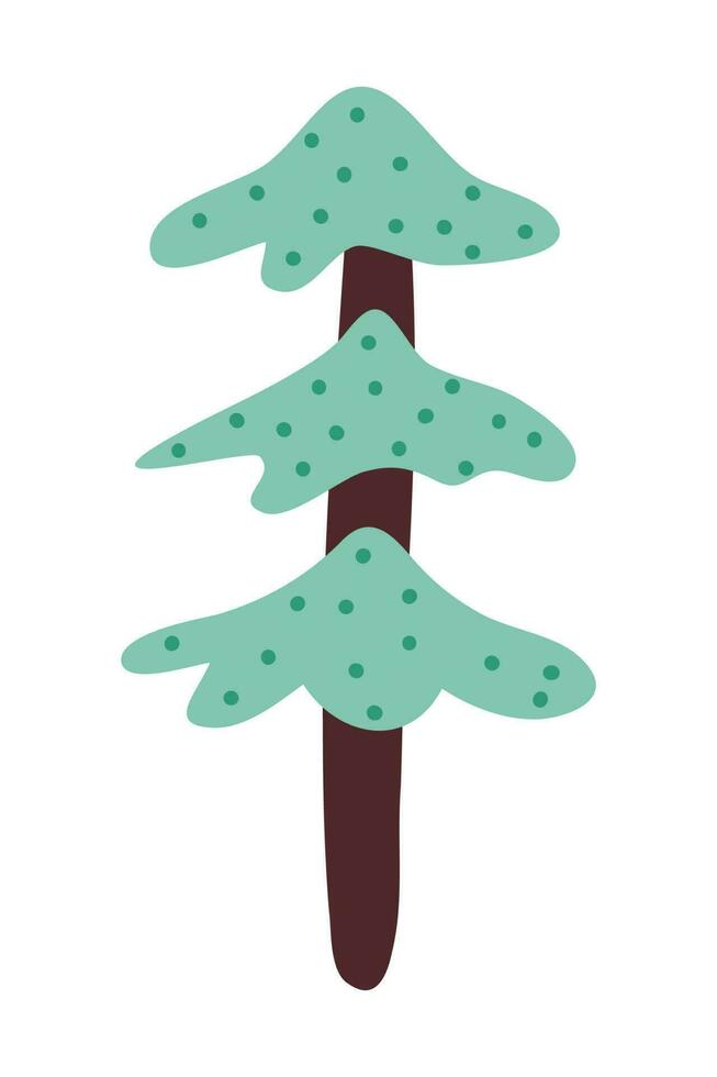 Cartoon tree isolated on a white background. Simple modern style. Cute green plants, forest, vector flat illustration. summer, spring trees.