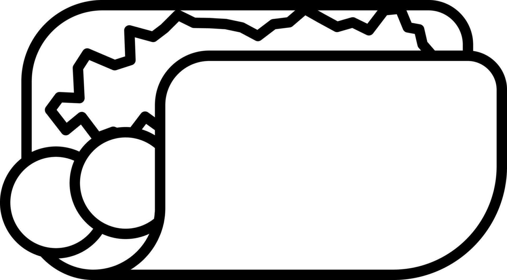 Burrito Or Wrap Icon In Black Line Art. vector
