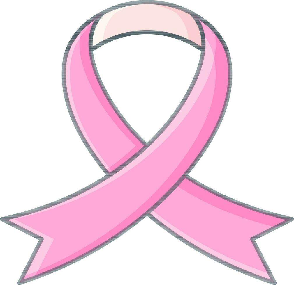 Vector Illustration of Awareness Ribbon Icon in Pink Color.