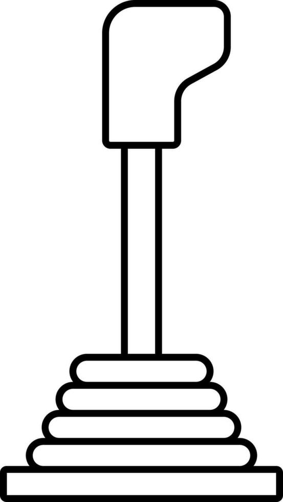 Stroke Style Gear Stick Icon Or Symbol. vector