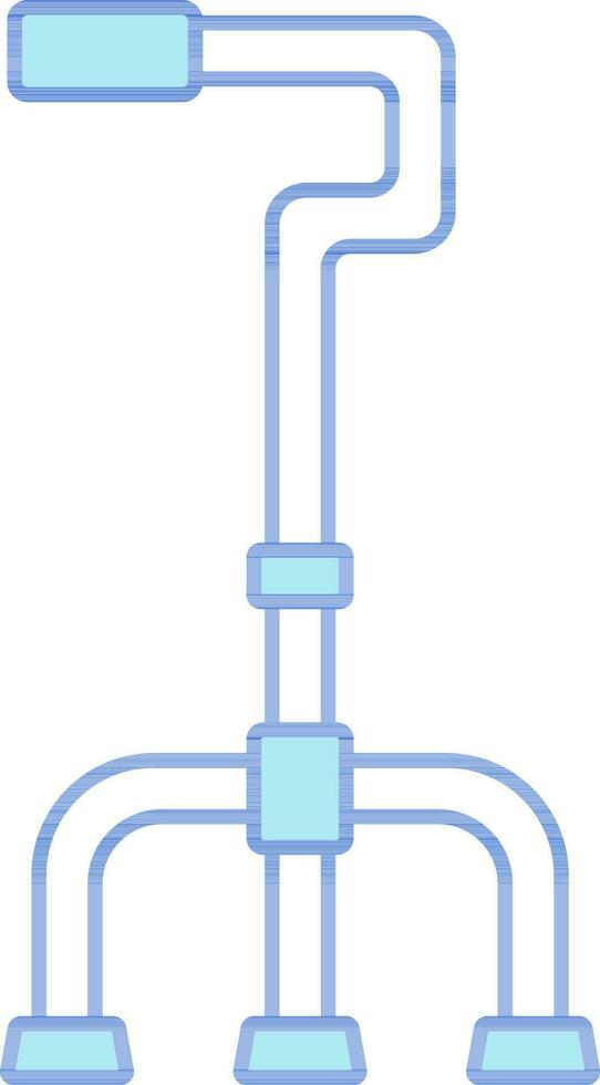 Quad Walking Stick Icon In Blue And White Color. vector