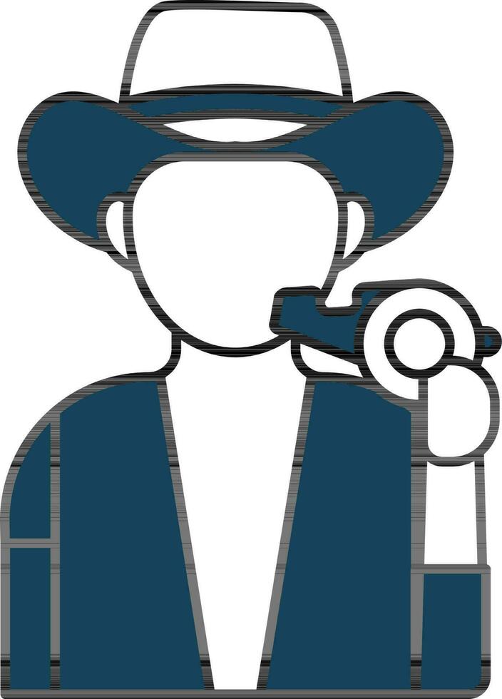 Referee Icon Or Symbol In Blue And White Color. vector