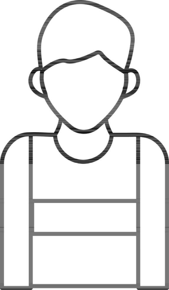 Sportsman Icon Or Symbol In Stroke Style. vector