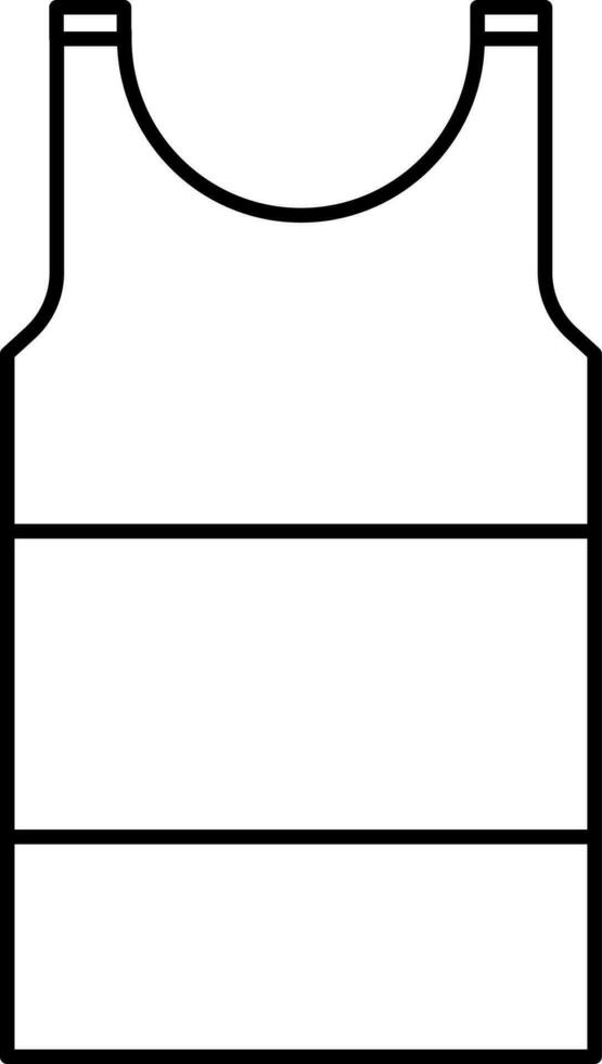 Black Outline Undershirt Or Tank Top Icon. vector