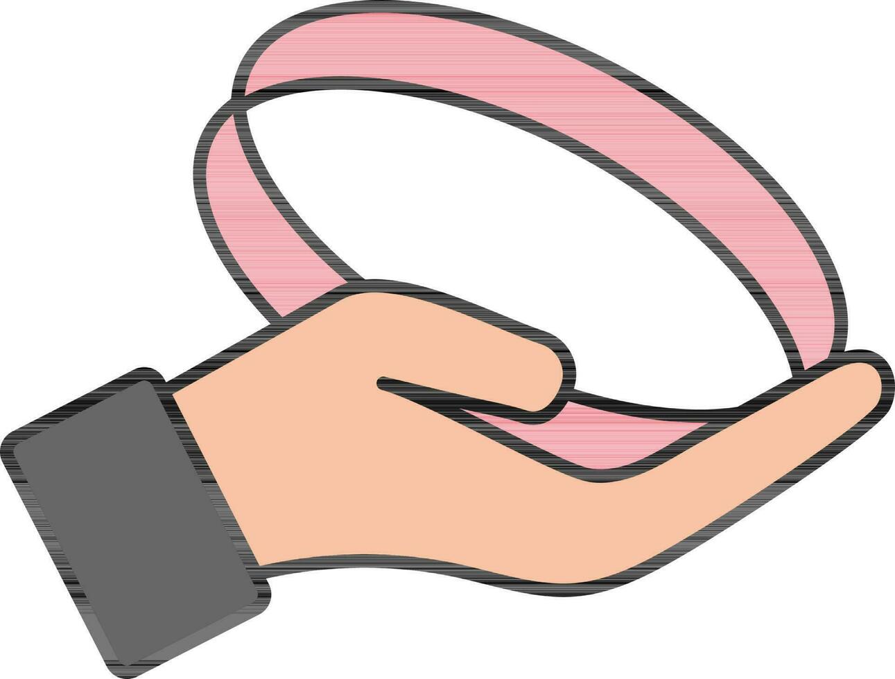 Flat Style Hand Holding Bracelet or Friendship Band Colorful Icon. vector