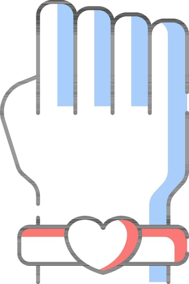 Colorful Hand Wearing Band Icon. vector