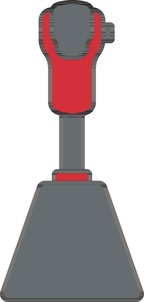 Illustration Of Gear Stick Icon In Gray And Red Color. vector