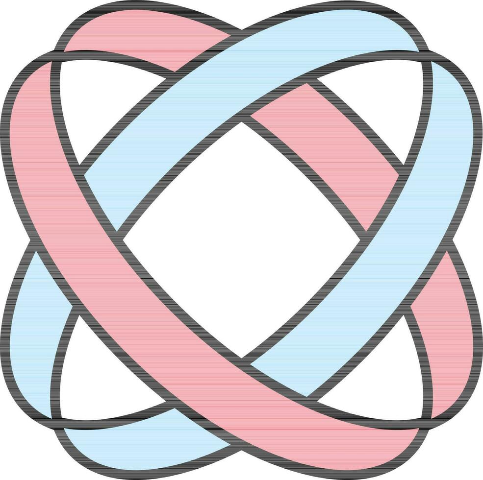 dos amistad banda o pulsera icono en azul y rosado color vector