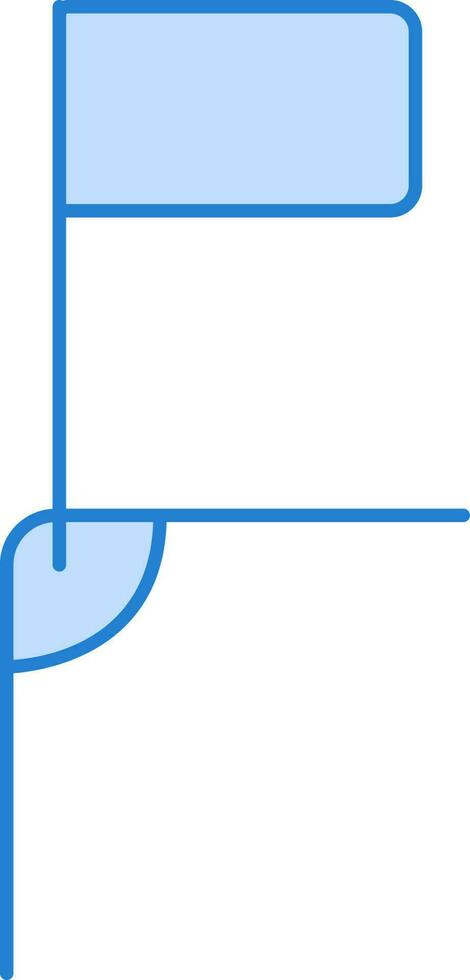 Target Point Flag Icon In Blue And White Color. vector