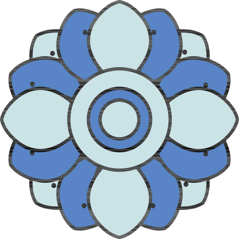 Beautiful Flower Blue Icon Or Symbol. vector