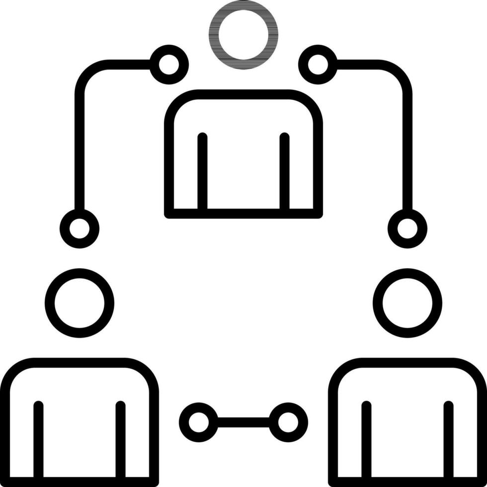 Team Or User Connection Icon In Line Art. vector