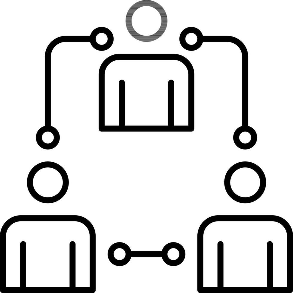 Team Or User Connection Icon In Line Art. vector