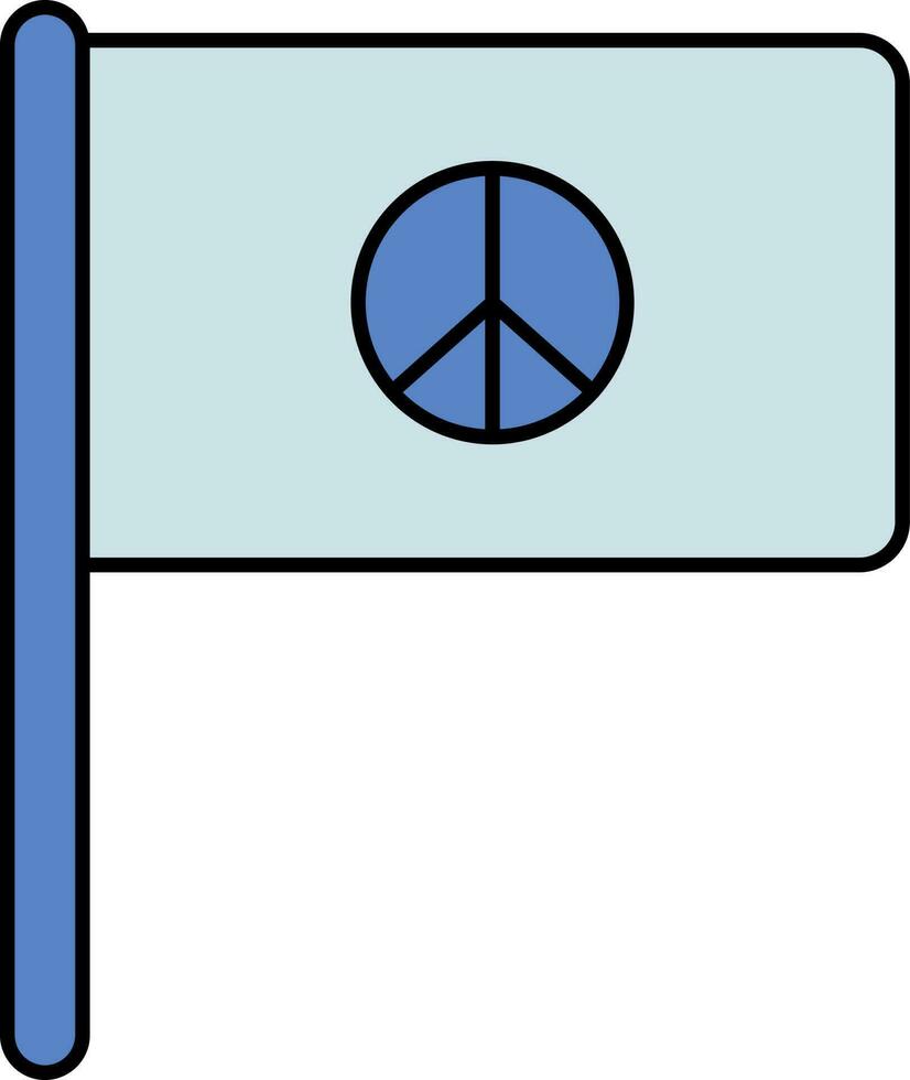 Blue Peace Flag Icon In Flat Style. vector