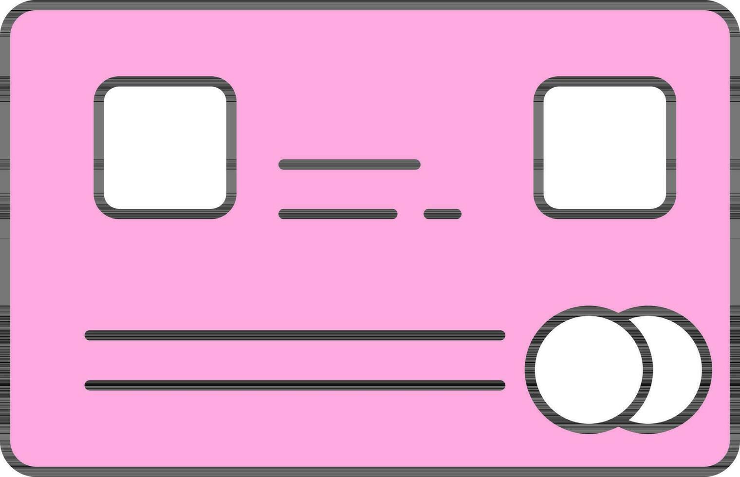 Isolated Payment Card Icon In Pink And White Color. vector