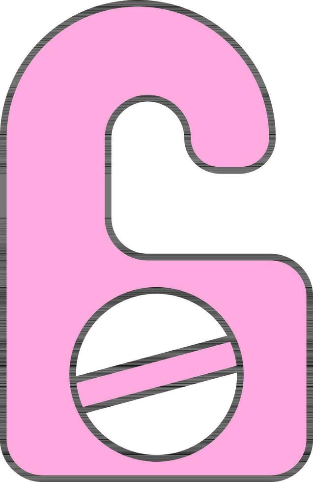 Pink And White Do Not Disturb Door Hanger Icon. vector