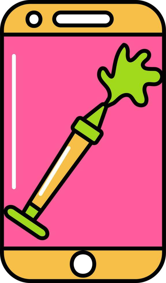 Water Gun In Smartphone Screen Colorful Icon. vector