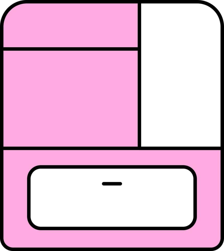 Isolated Wardrobe Icon In Pink And White Color. vector