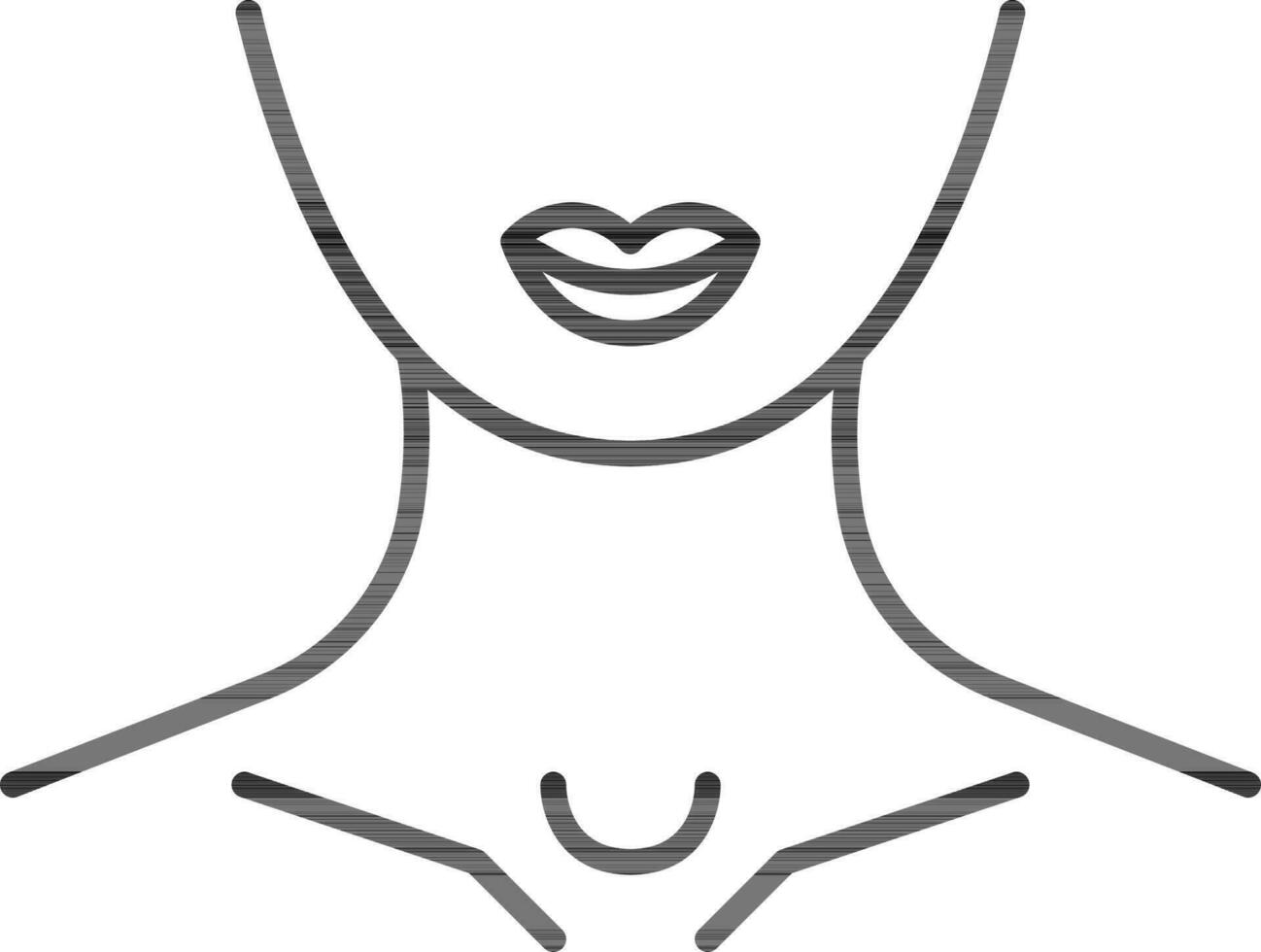 Thin Line Art Neck Flat Icon Or Symbol. vector