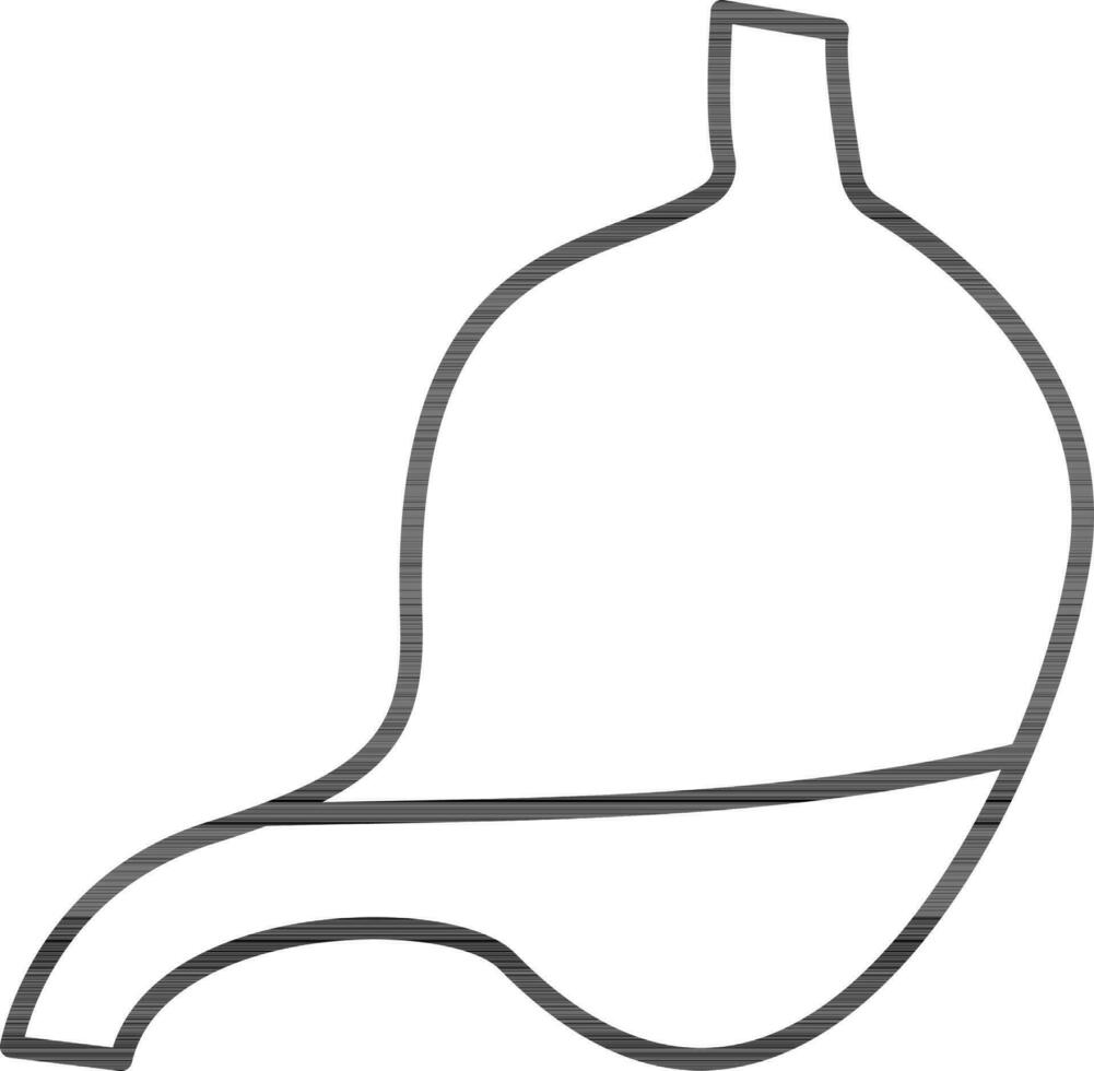 Line Art Stomach Icon In Flat Style. vector