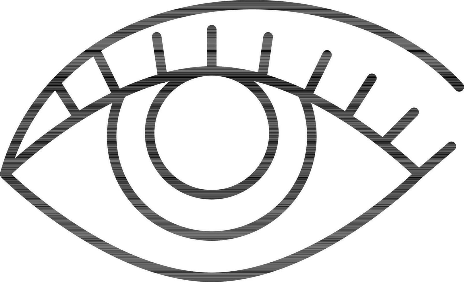 Flat Style Eye Icon In Black Line Art. vector