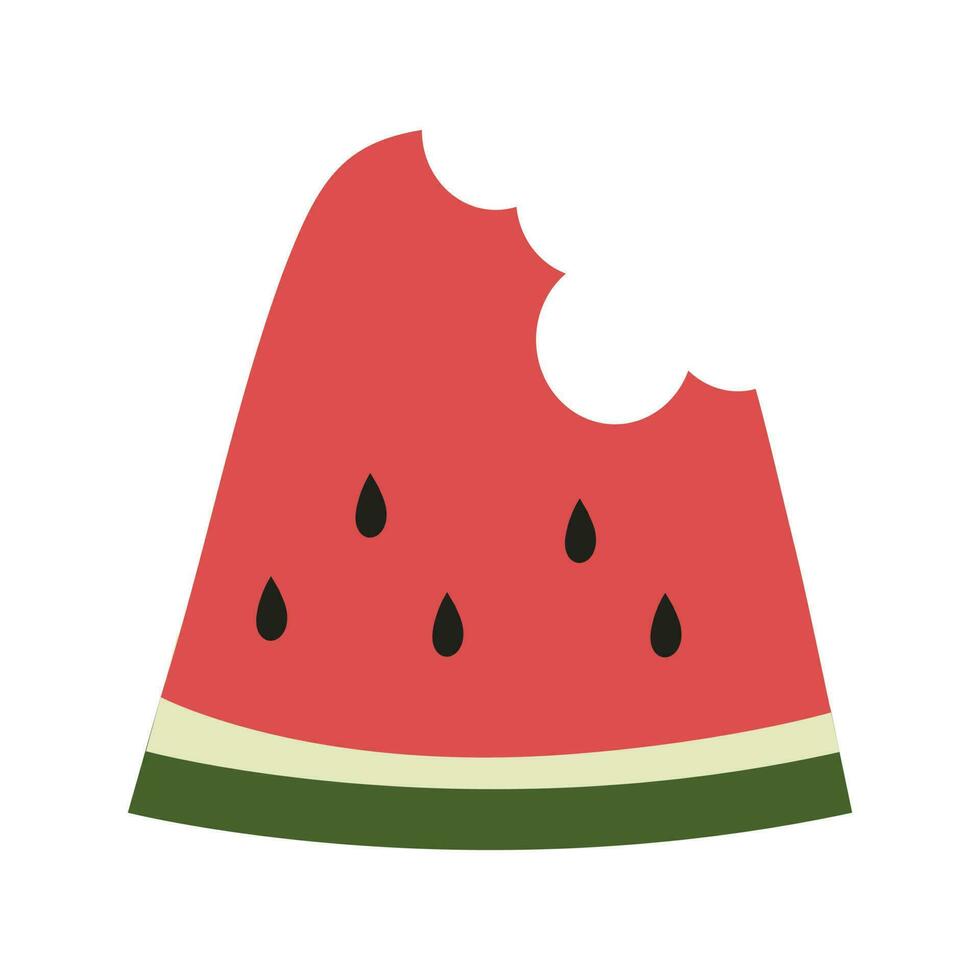 Fresh and juicy whole watermelons and slices illustration. Cartoon fresh green open watermelon. Cartoon fresh green open watermelon half, bites, slices, and triangles. vector