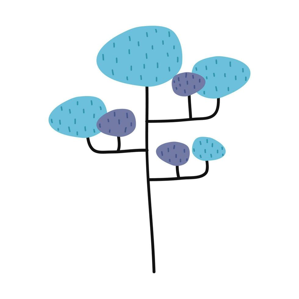 dibujos animados árbol aislado en un blanco antecedentes. sencillo moderno estilo. linda plantas, bosque, vector plano ilustración. verano, primavera arboles