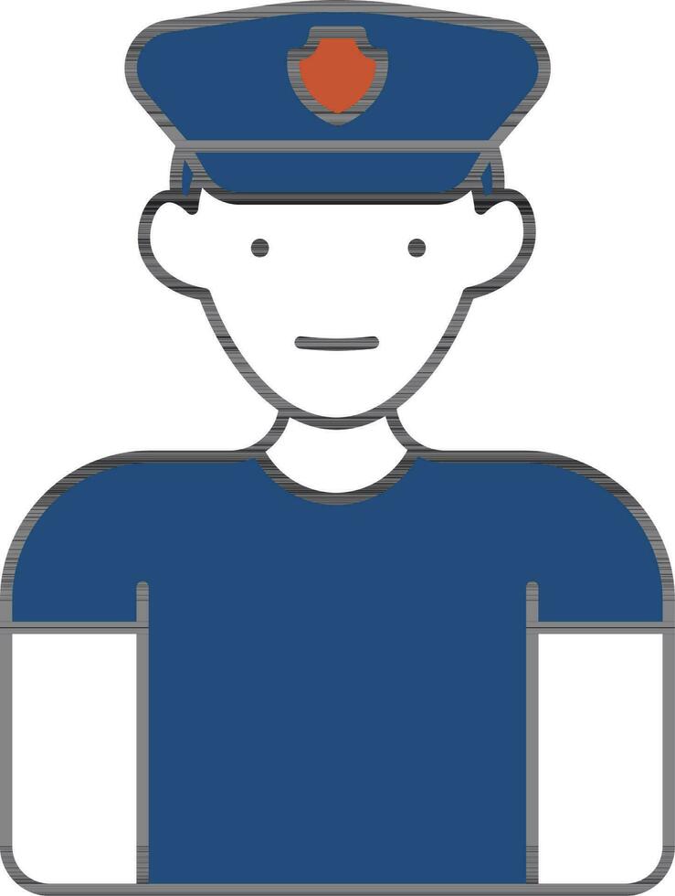 Policeman Icon In Flat Style. vector