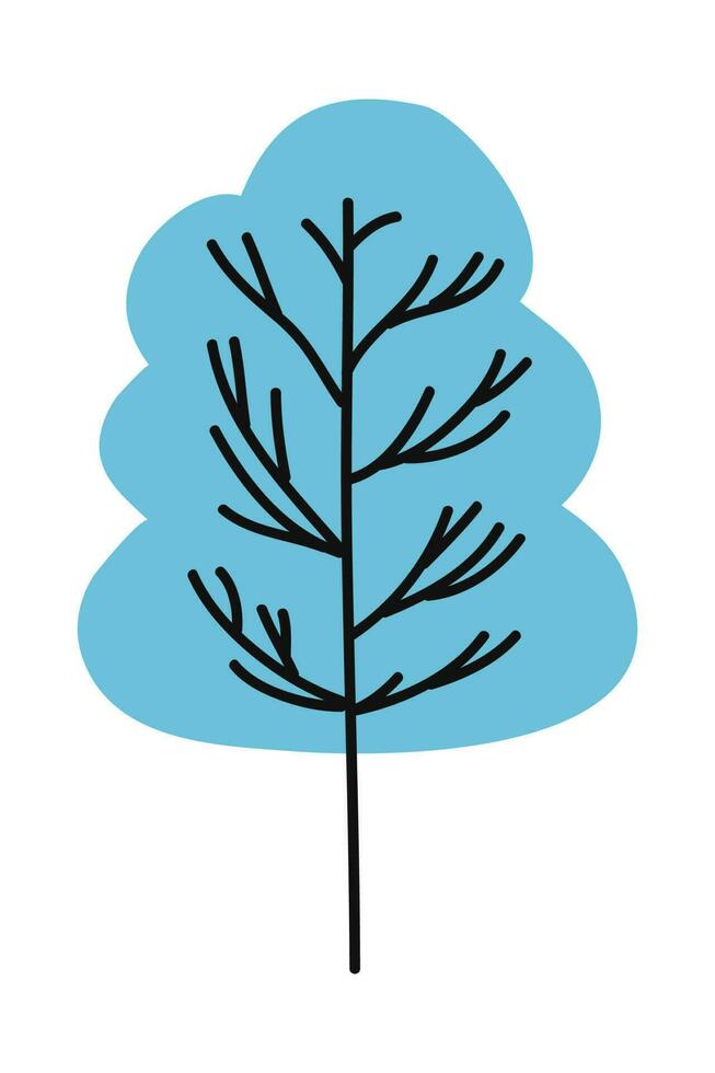 Cartoon tree isolated on a white background. Simple modern style. Cute plants, forest, vector flat illustration. summer, spring trees.