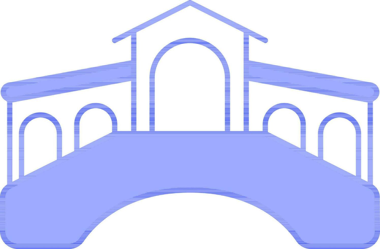 Rialto Bridge Blue And White Icon Or Symbol. vector