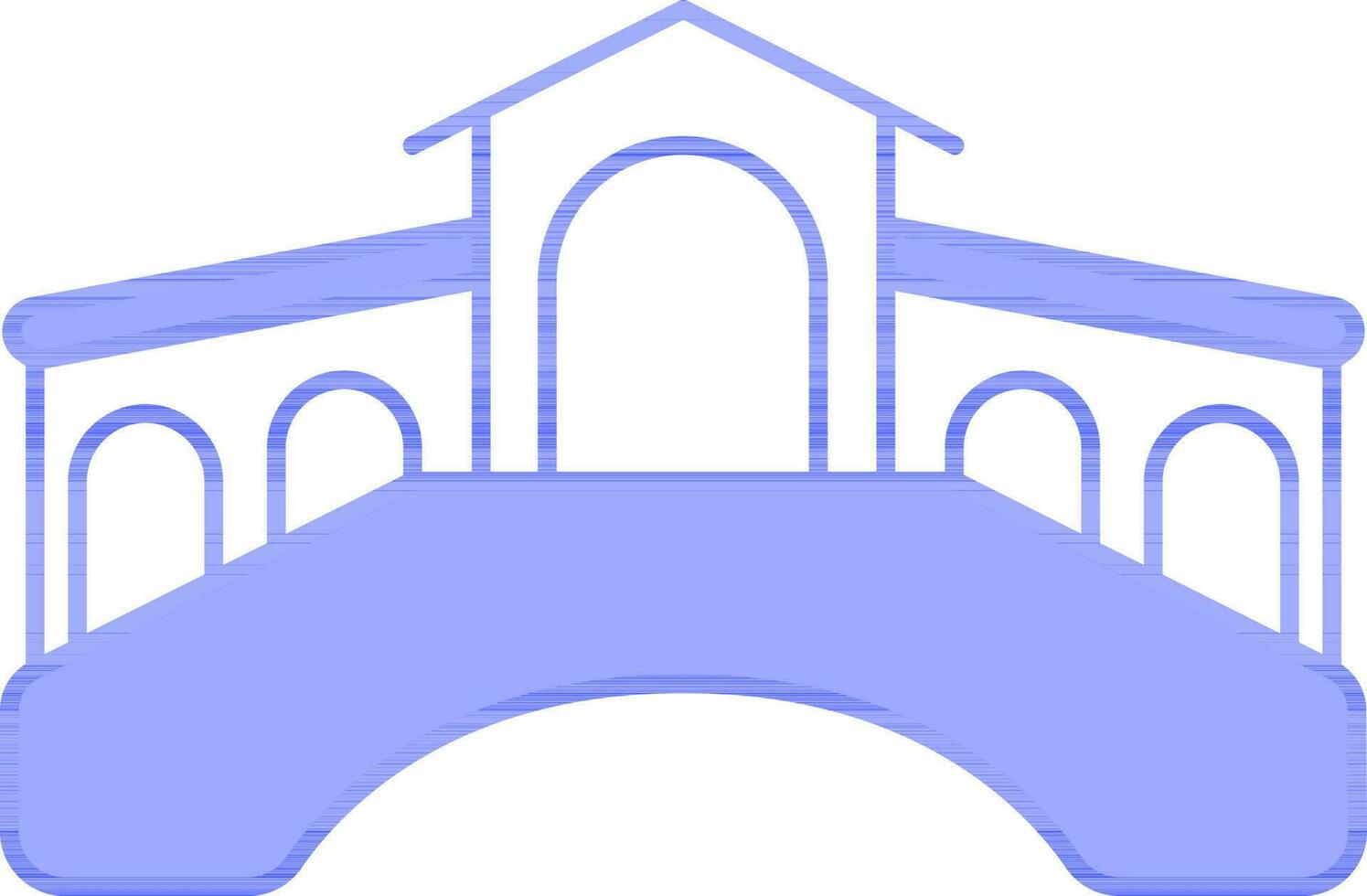 Rialto Bridge Blue And White Icon Or Symbol. vector