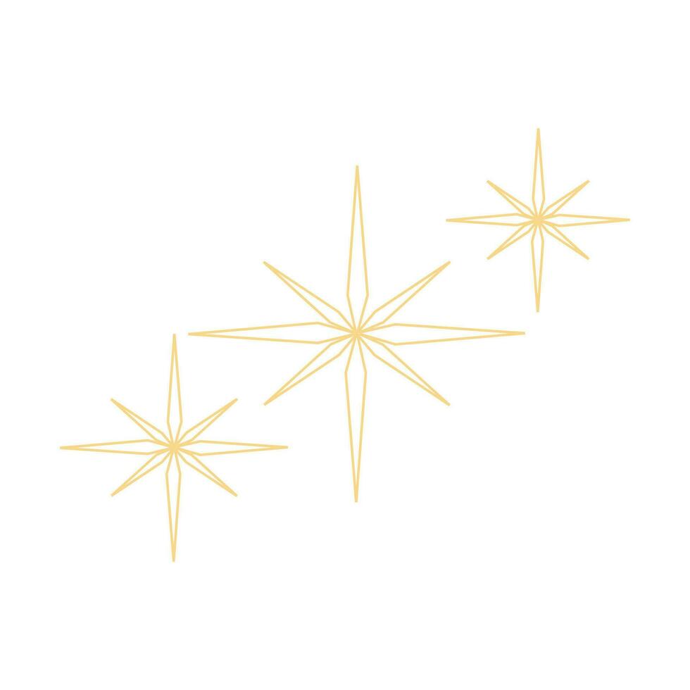 Sparkling Effect Illustration. Yellow, gold, orange sparkles symbols vector. Sparkle Icon. Bright firework, decoration twinkle, shiny flash. Glowing light effect stars and bursts collection. vector