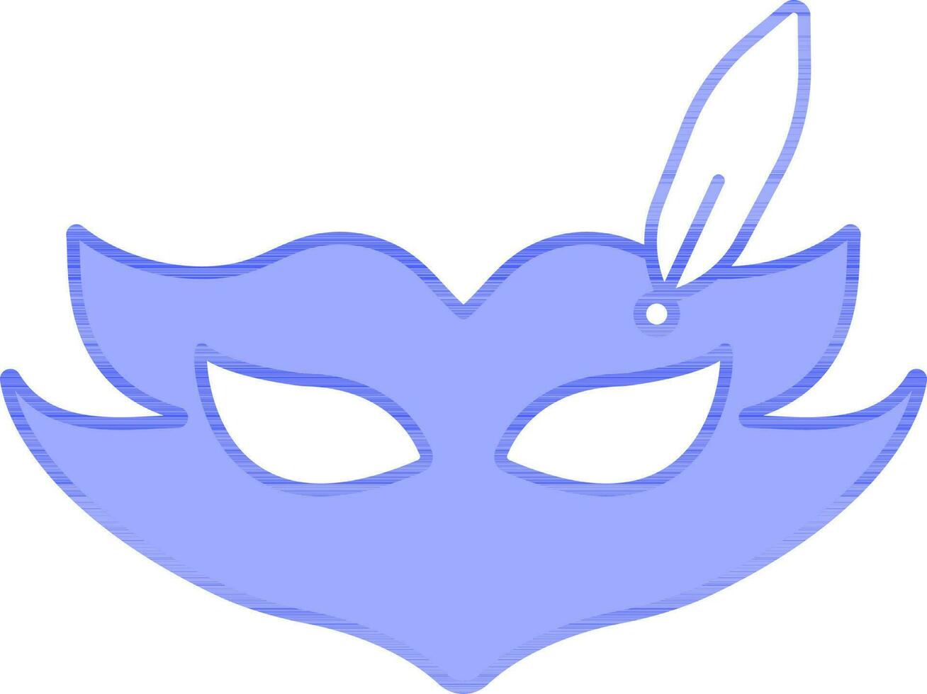 pluma máscara icono en azul y blanco color. vector