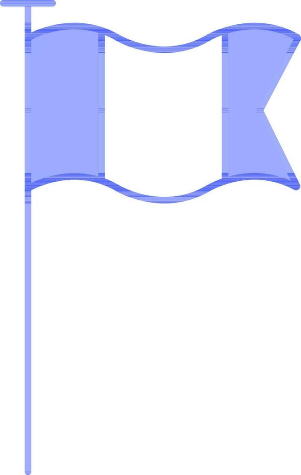 Wavy Italian National Flag Blue And White Icon Or Symbol. vector