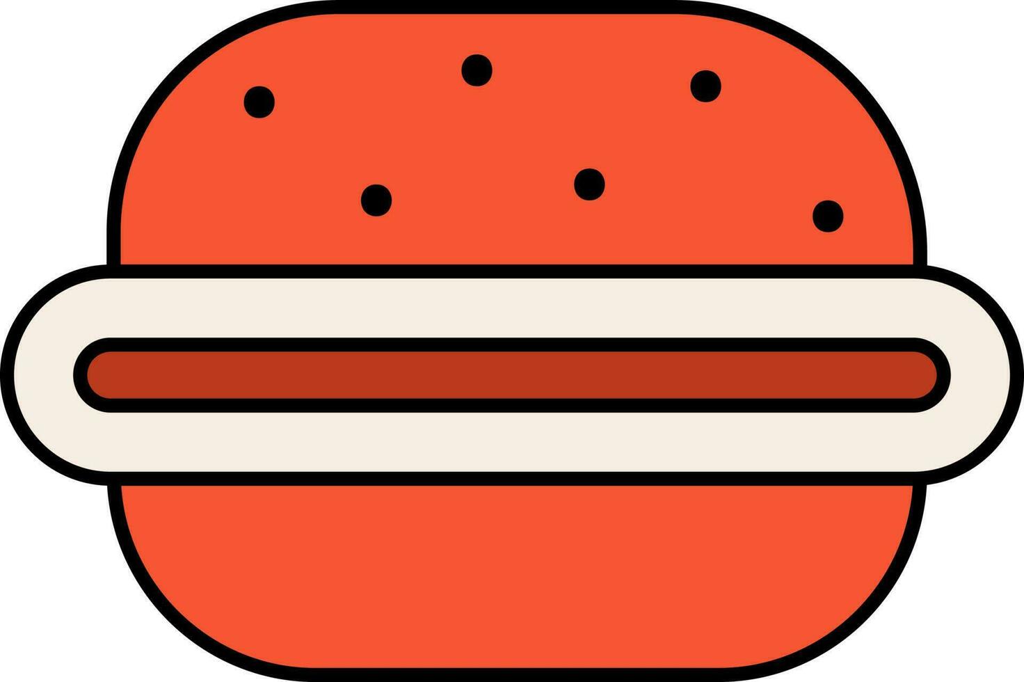 Flat Style Dorayaki Icon In Orange And White Color. vector