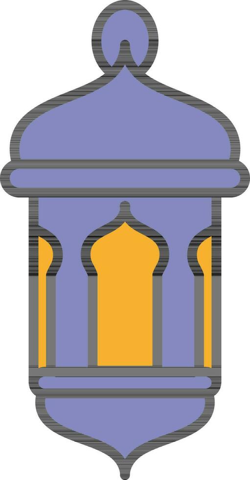 Illustration of Antique Lantern or Lamp Icon in Flat Style. vector