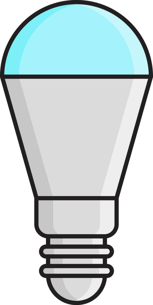 ligero bulbo icono en cian y gris color. vector