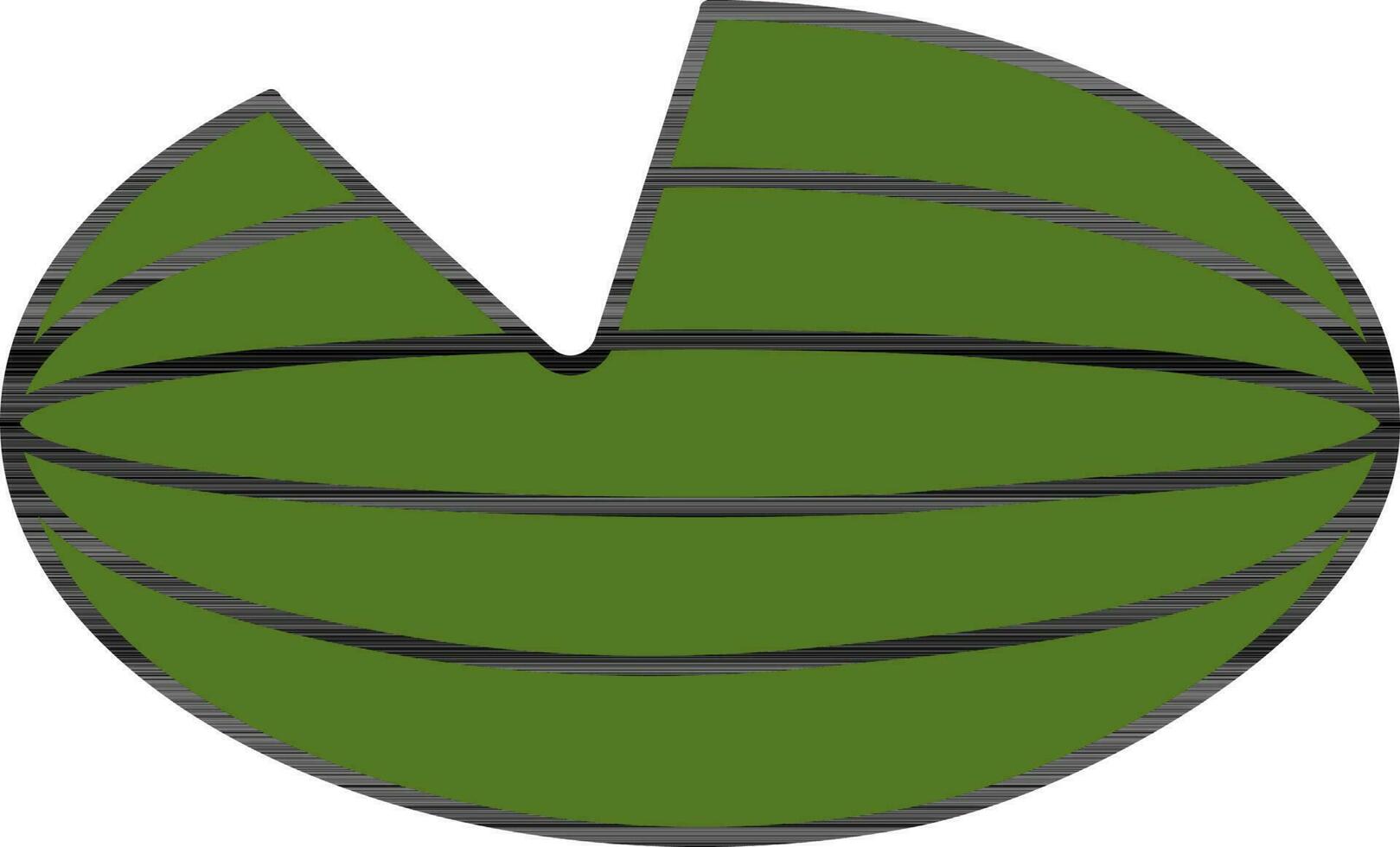Watermelon Cut Icon Or Symbol In Green Color. vector