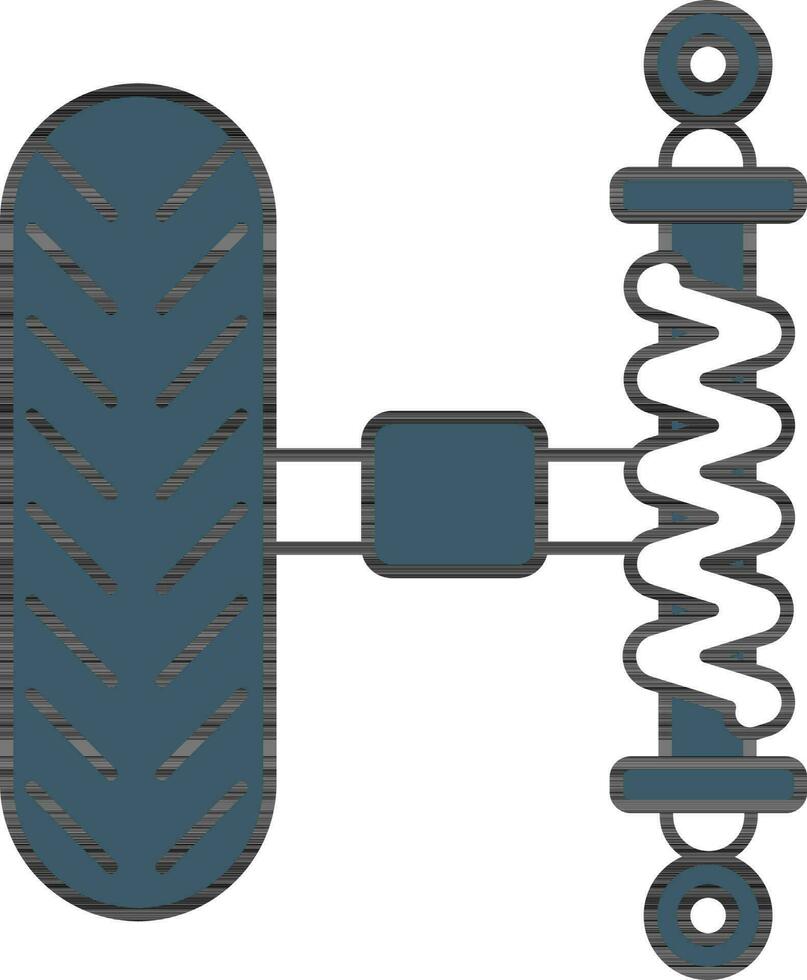 Wheel Suspension Icon In Blue And White Color. vector