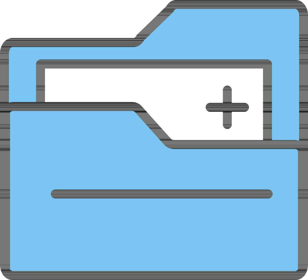 Medical Folder Blue And White Icon In Flat Style. vector