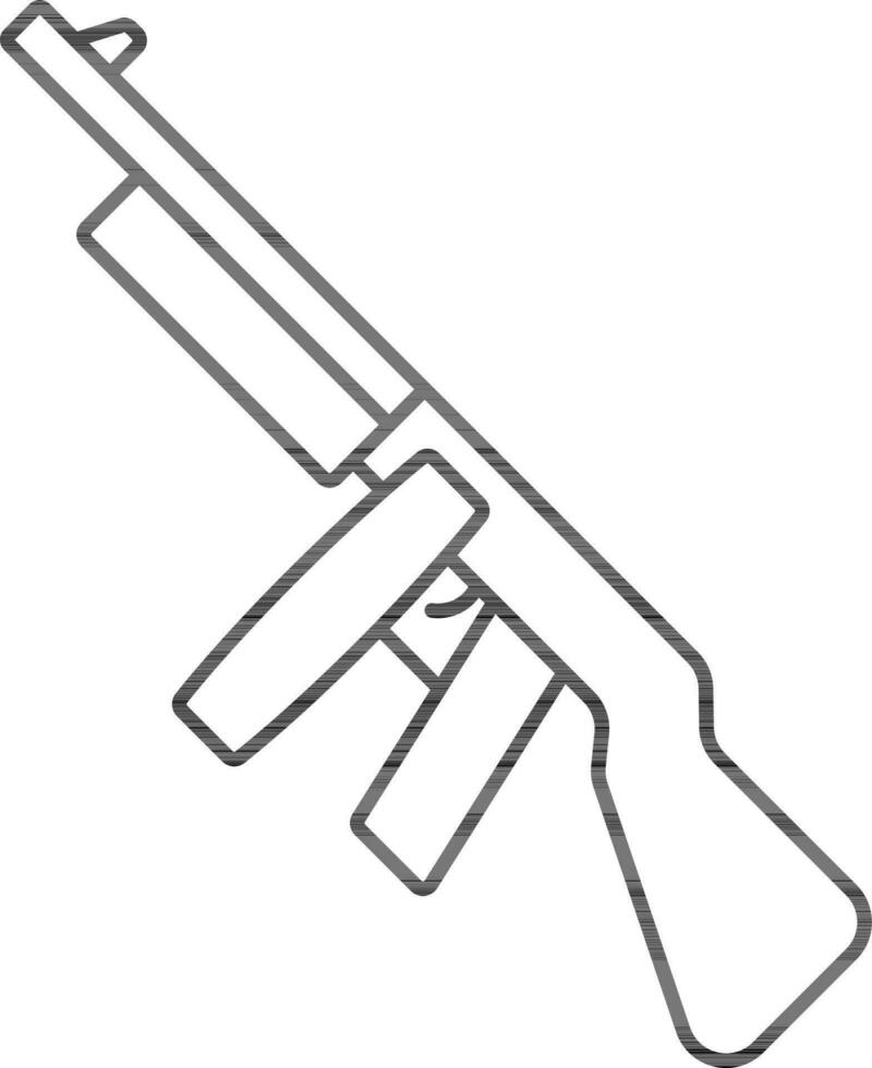 Rifle Icon In Black Line Art. vector