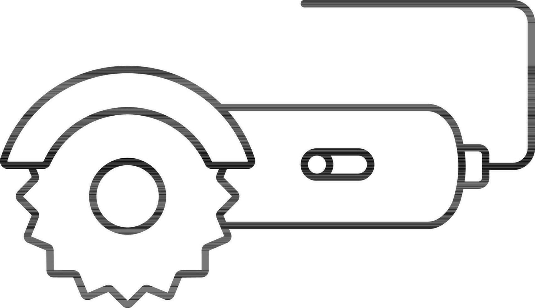 Circular Saw Machine Icon In Black Outline. vector